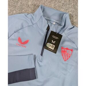 Castore Sevilla Pro Players 1/4 Zip Training Top Mens Medium Coronet Blue NWT